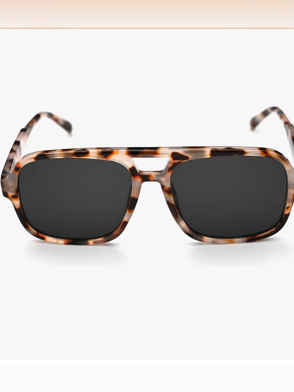 Retro 70s Style Oversized Aviator Sunglasses -Tortoise Shell Frame grey lenses